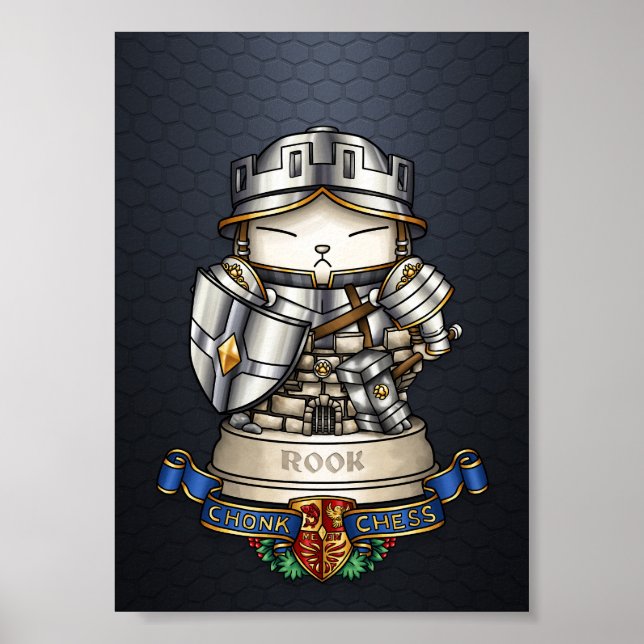 Royal Cat Chess Rook Biet Poster (Framsidan)
