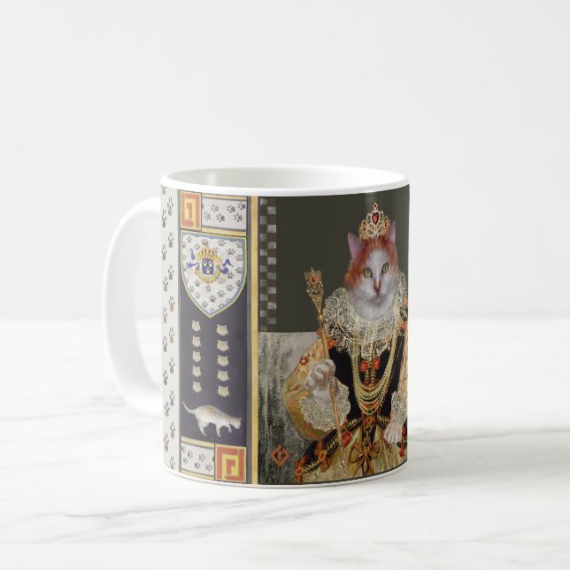 Royal Cat Regler Mugg White Inside - Queen (Framsida vänster)