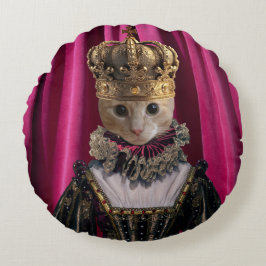 Royal Cat Square Round Dekorativ kudde