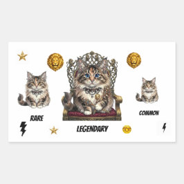 Royal  Cat Stickers-Common,Rare,Legendary Rektangulärt Klistermärke