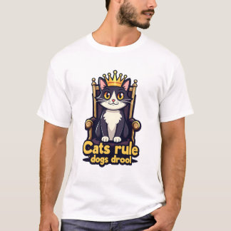 Royal Cat Throne T-Shirt - Katter Rule, Hundar Dro