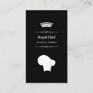 Royal Chef - Professionell Modern Black White Visitkort