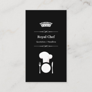 Royal Chef - Professionell Modern Black White Visitkort
