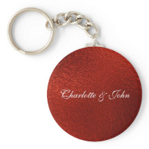 Royal Chic Red Save Date Nyckel Round Gift