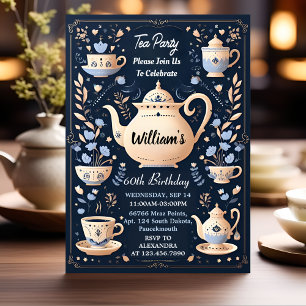 Royal Chic Vuxen Fairy Tea Party 60:e födelsedagen Inbjudningar