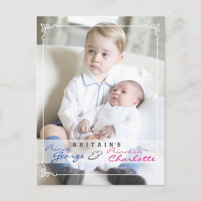 Royal Children - George & Charlotte Vykort (Framsida)