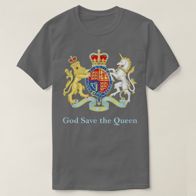 Royal Coat of Arms, God Save the Queen  T Shirt (Design framsida)