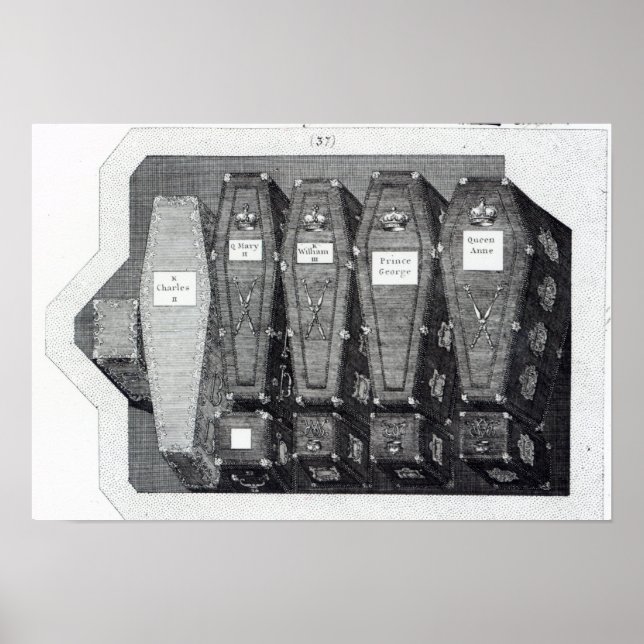 Royal Coffins vid Westminster Abbey Poster (Framsidan)