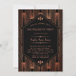 Royal Copper Black Underbar Gatsby Bachelorette Pa Inbjudningar