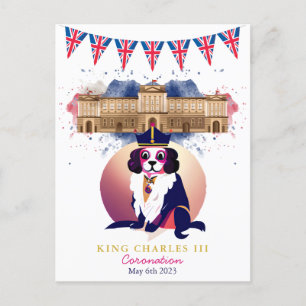 Royal Coronation Kung Charles Hund Funny Vykort