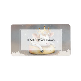 Royal Cow Dreaming on Cheese Throne                Adressetikett