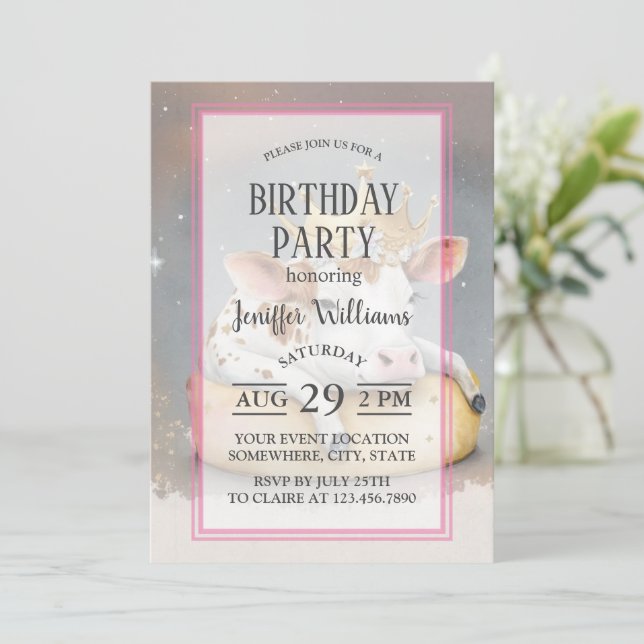 Royal Cow Dreaming on Cheese Throne                Inbjudningar (Stående Fram)