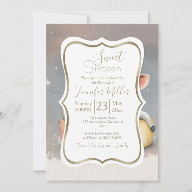 Royal Cow Dreaming på osttröst Inbjudningar (Framsida)