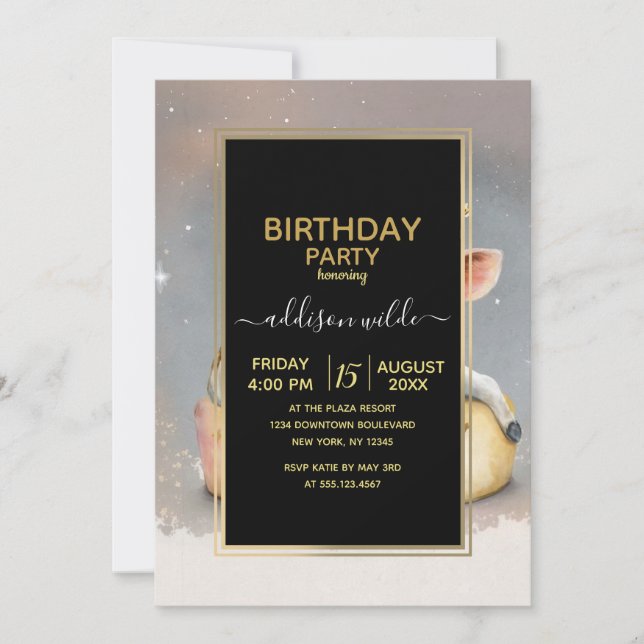 Royal Cow Dreaming på osttröst Inbjudningar (Framsida)