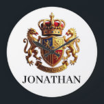 Royal Crest Gold – Majestic Prestige with Identity Stor Klocka<br><div class="desc">Royal Crest Gold evokes the grandeur of classic heraldry paired with the richness of gold, creating an identity that feels regal, ceremonial, and unmistakably elevated. The concept suggests lineage, honor, and authority — the kind of emblem that represents legacy and distinction. Gold adds warmth and brilliance, turning the crest into...</div>