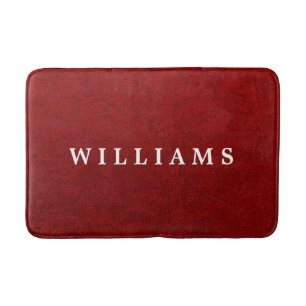 Royal Crimson Velvet Faux Struktur Large Bath Mat Badrumsmatta