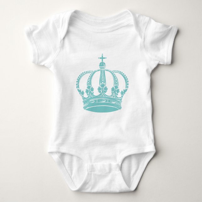Royal Crown 02 - Ljusblå Grön Tee Shirt (Framsida)
