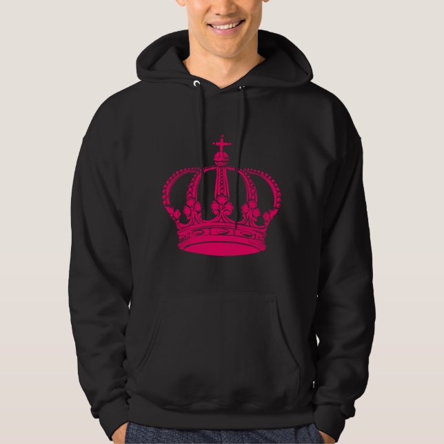 Royal Crown 02 - Neonröd Sweatshirt Med Luva (Framsida)