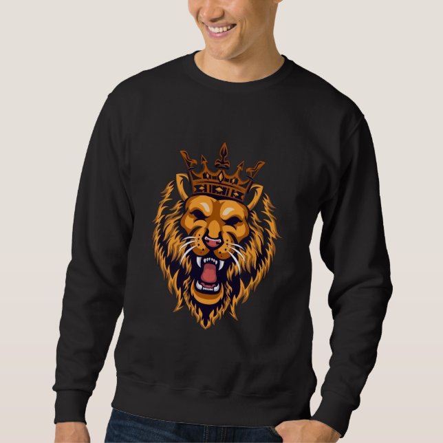 Royal Crown Lion King Men’s Sweatshirt (Framsida)