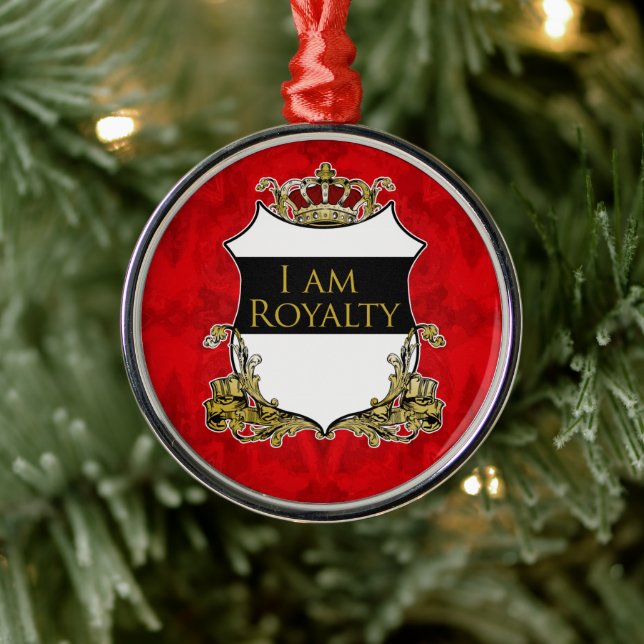 Royal Crown Shield Röda Blommor Lyx Julgransprydnad Metall (Träd)