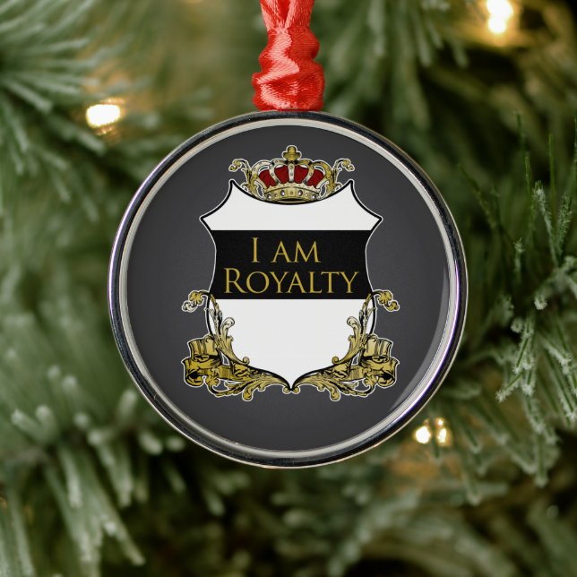 Royal Crown-sköld Mörkgrå Lyx Julgransprydnad Metall (Träd)