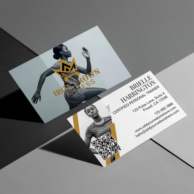 Royal Crown Trendy Fitness Personal Trainer Photo  Visitkort (Royal Crown Trendy Fitness Personal Trainer Photo Business Card)