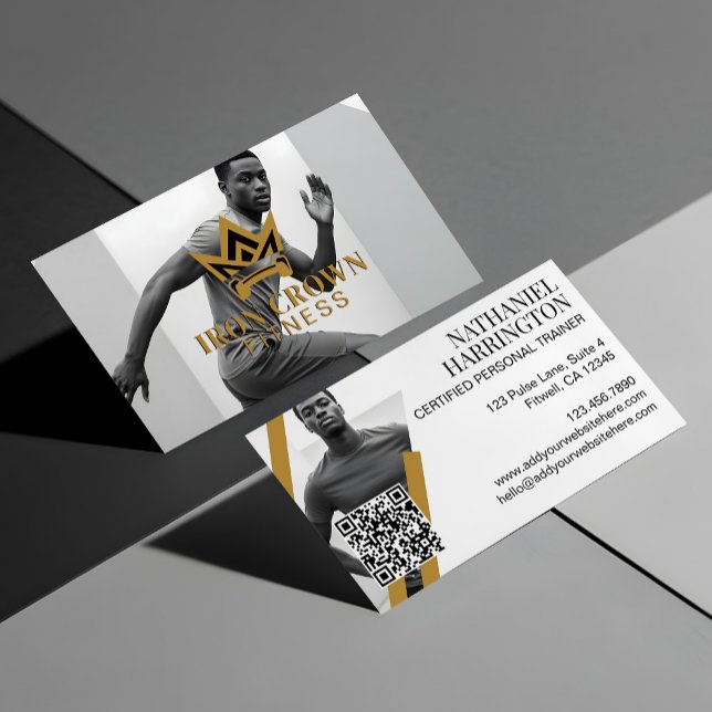 Royal Crown Trendy Fitness Personal Trainer Photo  Visitkort (Royal Crown Trendy Fitness Personal Trainer Photo Business Card)