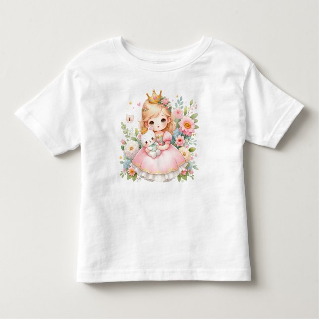 Royal Cuddle - Princess and Bear T Shirt (Framsida)