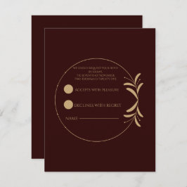 Royal Deep Burgundy Personalized RSVP Card OSA Kort
