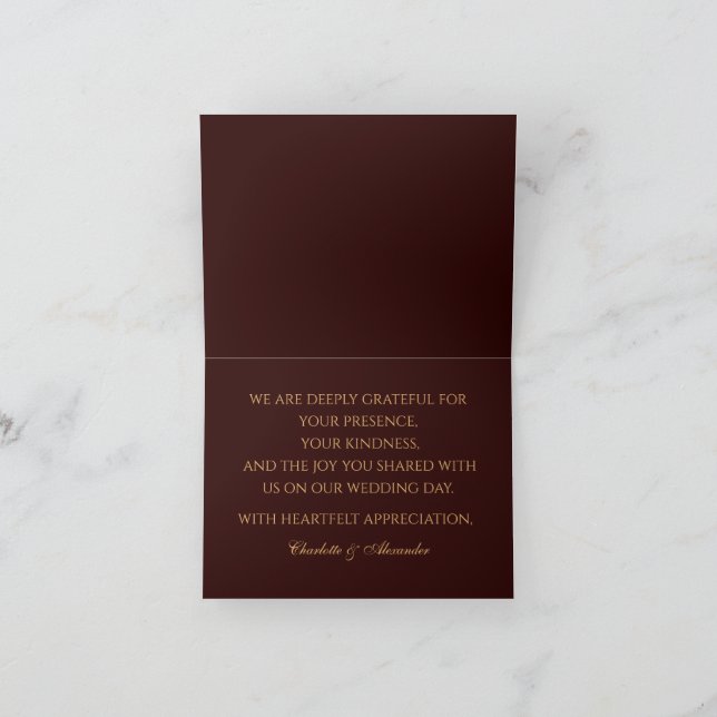 Royal Deep Burgundy vikt tackkort (Inuti)