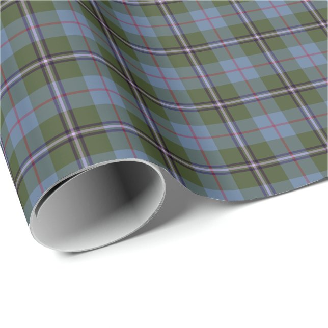 Royal Deeside Scotland Tartan Light Blue Play Presentpapper (Rullad Hörn)
