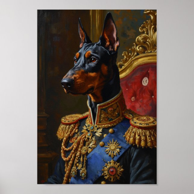 Royal Doberman Porträtt Poster (Framsidan)
