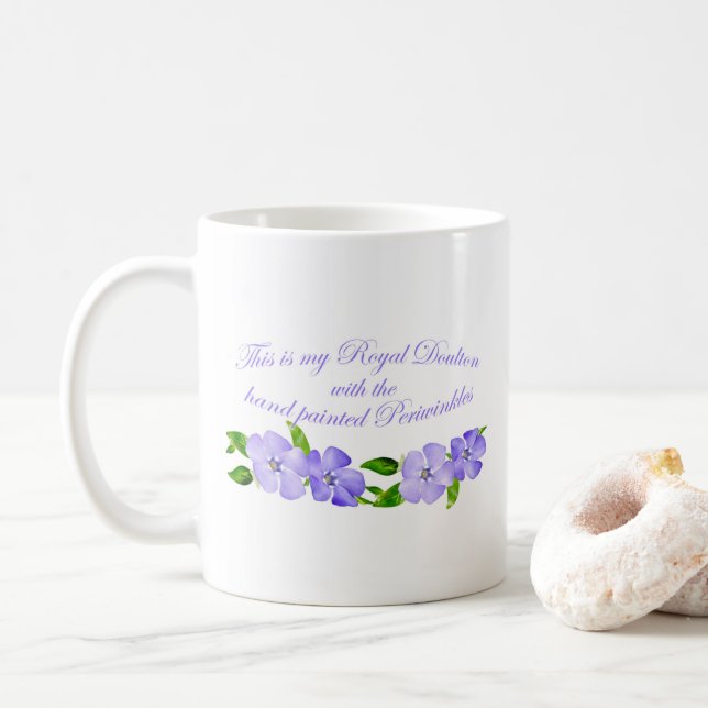Royal Doulton med handmålade periwinkler Kaffemugg (Med munk)