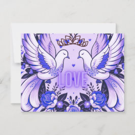 Royal Doves of Kärlek Vykort