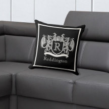Royal Dragon Monogram Vapensköld Dekorativ kudde