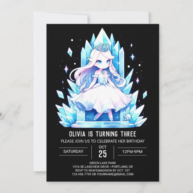 Royal Dreamy Princess Birthday Inbjudningar (Framsida)