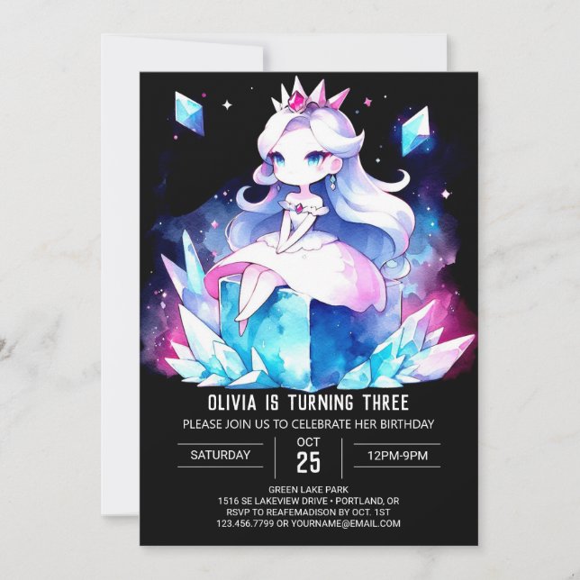 Royal Dreamy Princess Birthday Inbjudningar (Framsida)