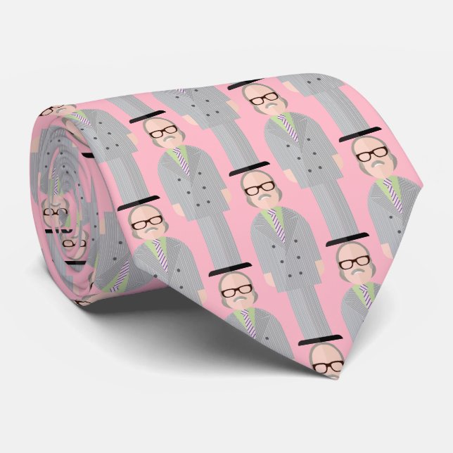 Royal – Eccentric Character Pattern Tie (Pink) Slips (Rullad)