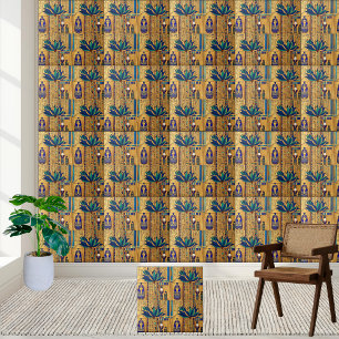 Royal Egypten Aesthetic Lotus and Symbols Tile Kakelplatta