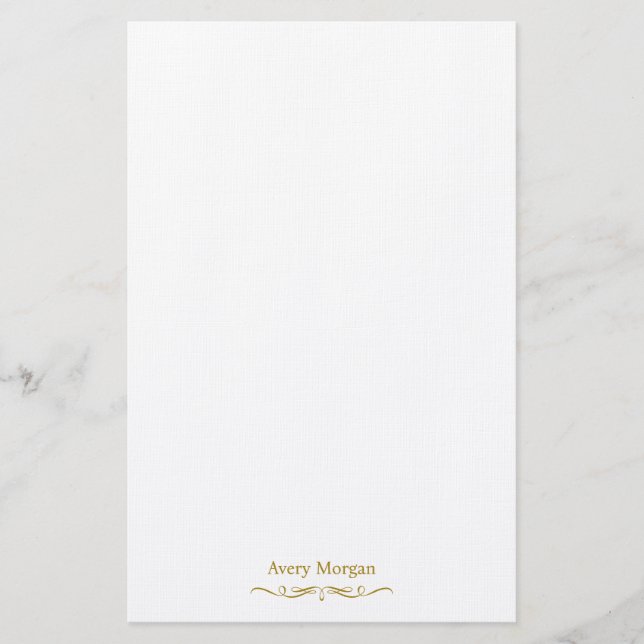 Royal Elegant Luxury Guld Personlig Brevpapper (Framsida)