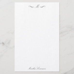 Royal Elegant Luxury Smokey Grått Personlig Brevpapper