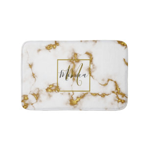 Royal elegant Marble Guld monogram Badrumsmatta