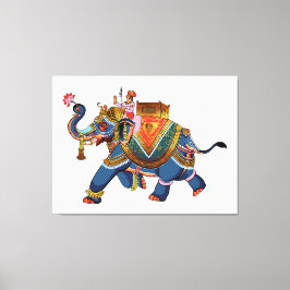Royal Elephant's Journey: India Folloc Design Canvastryck