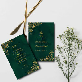 Royal Emerald Grönt Guld Blommigts Islamic Wedd Me