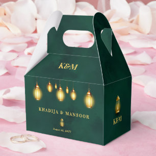 Royal Emerald Grönt Guld Ljus Bröllop Tack Presentaskar