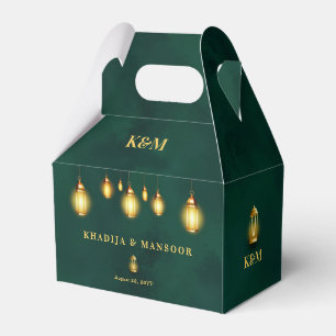 Royal Emerald Grönt Guld Ljus Bröllop Tack Presentaskar