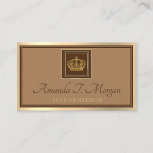 Royal Event Bröllop Golden Krona Framed Brown VIP Visitkort