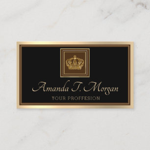 Royal Event Bröllop Golden Krona Ram Black VIP Visitkort