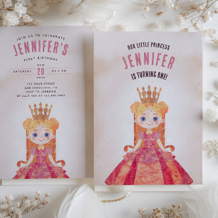 Royal Fairytale First Birthday Inbjudningar