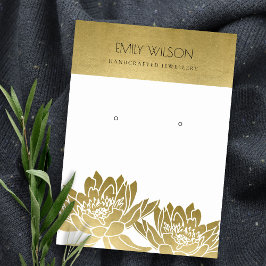 ROYAL FAUX GULD LOTUS FLOWER EARRING VISNING VISITKORT